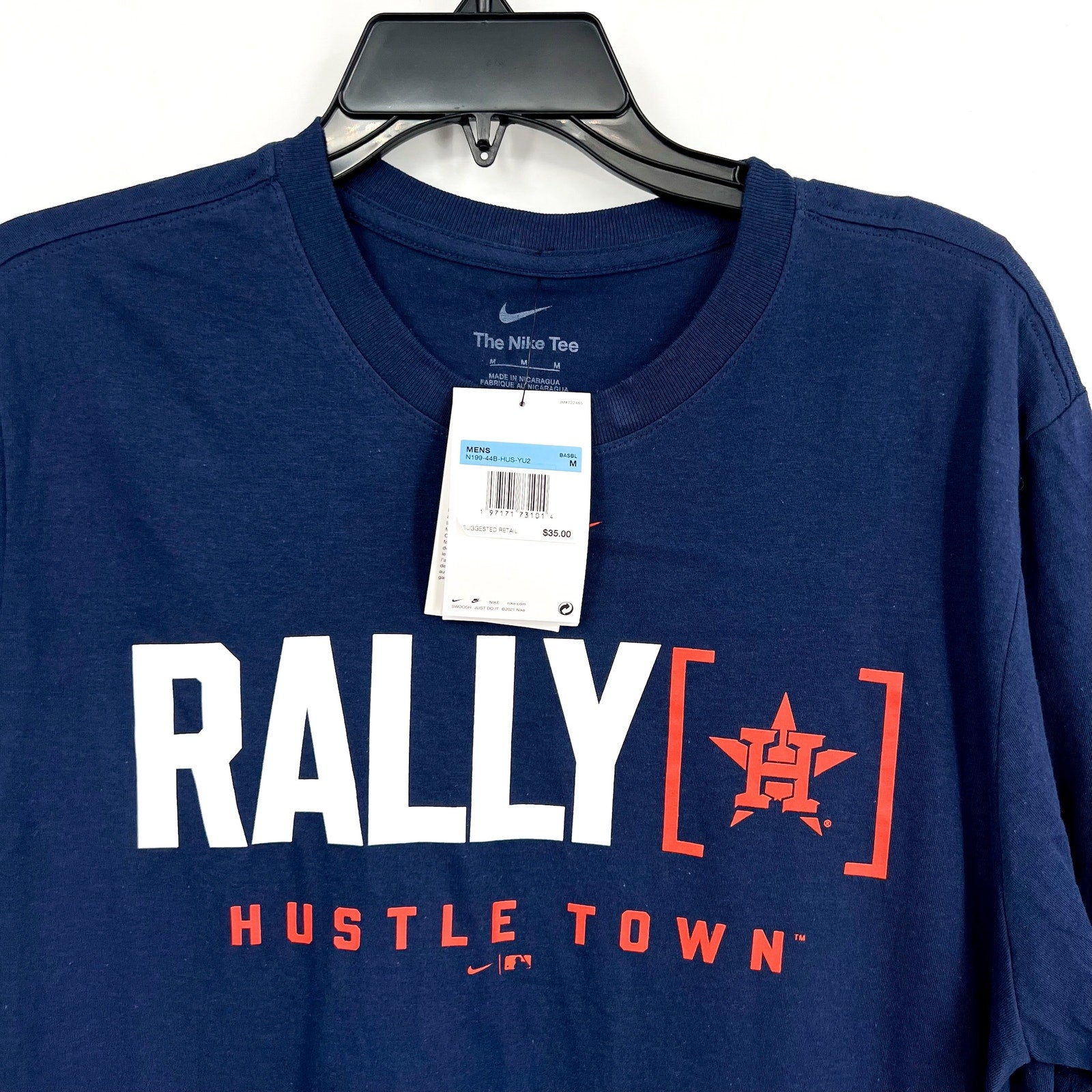 NIKE Mens Houston Astros Rally Home Graphic T-shirt Medium Chattanooga Blue NWT