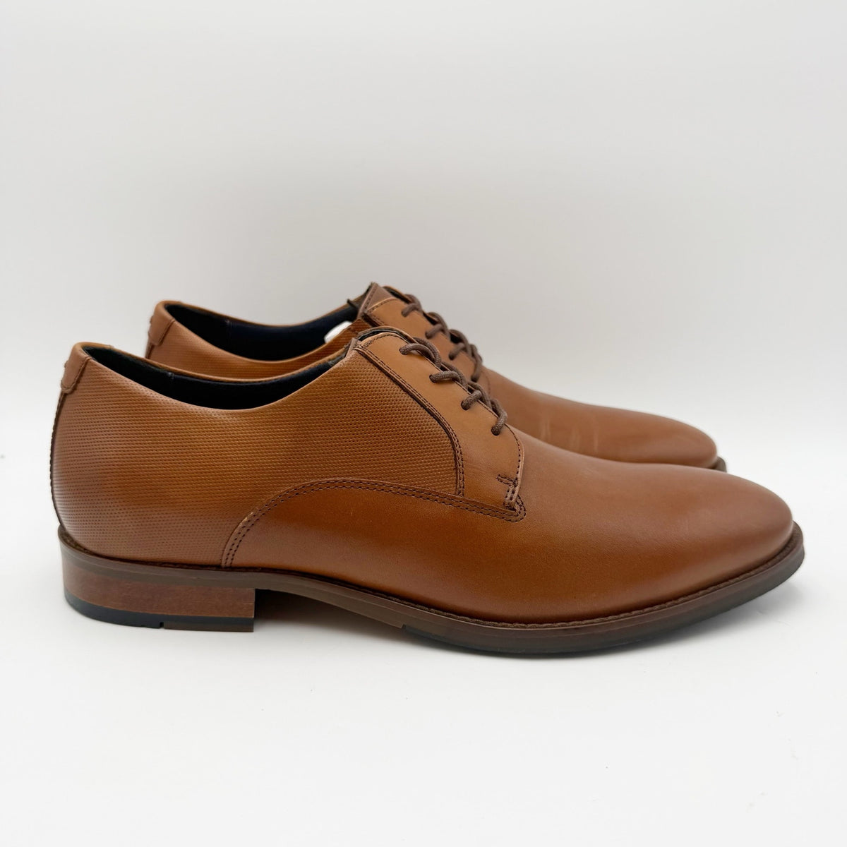 Johnston & Murphy Mens Landry Plain Toe Dress Shoe Size 9 M Brown Leather NIB
