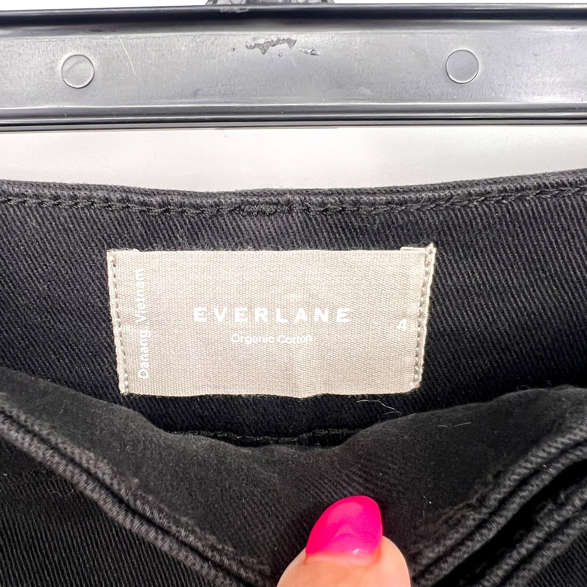 EVERLANE Womens Organic Wide-Leg Crop Pants Size 4 Black Chino Stretch Twill NWT