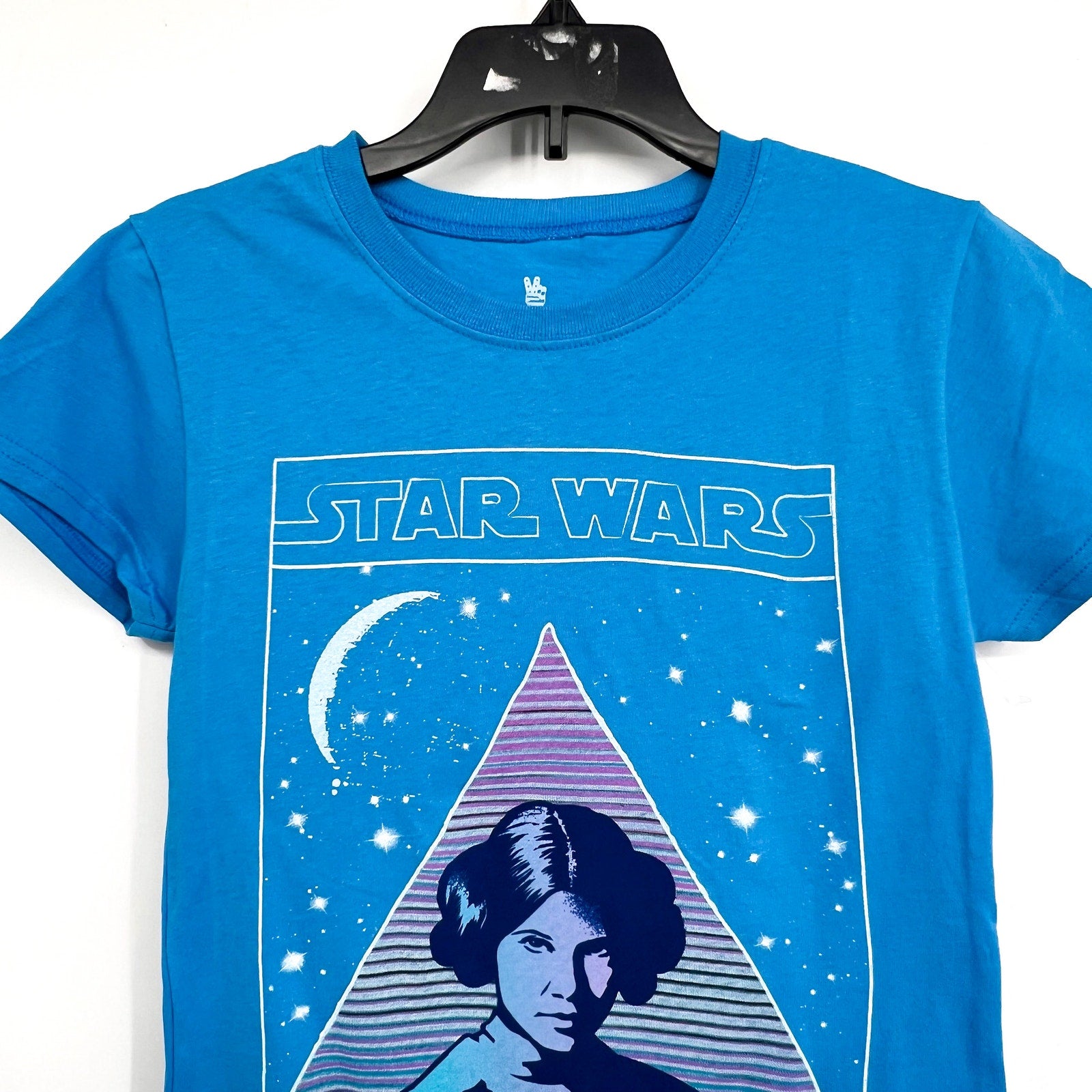 JUNK FOOD Girl's Star Wars Princess Leia T-Shirt Size 10/12 LARGE Blue NWT
