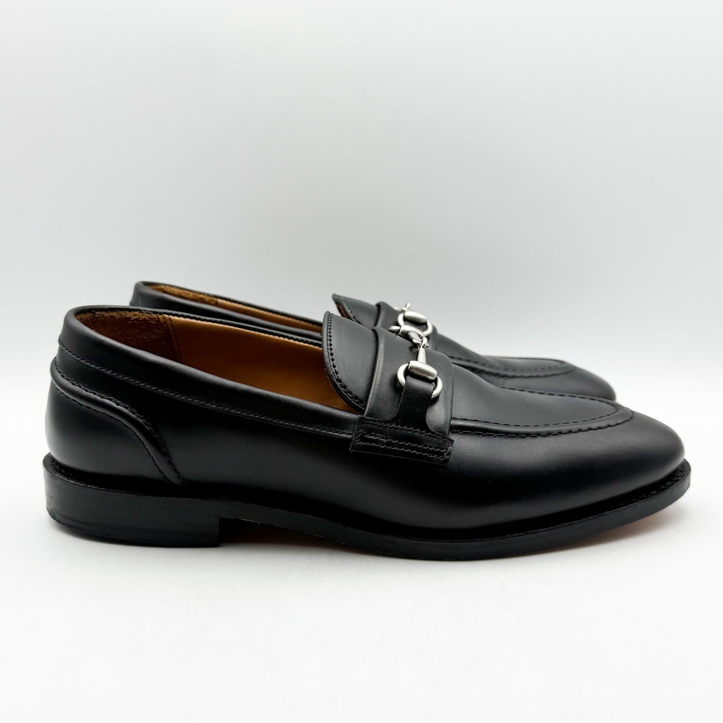 Allen Edmonds Mens Randolph Bit Loafer US 8 Black Leather Metal Hardware NIB