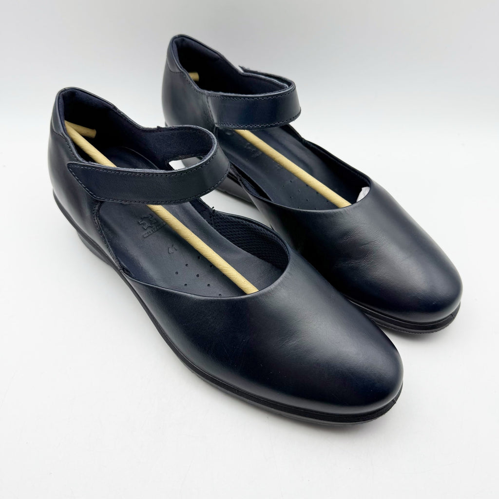 ECCO Womens Felicia Mary Jane Shoes EU 40 US 9-9.5 Blue Leather Flats NWOB
