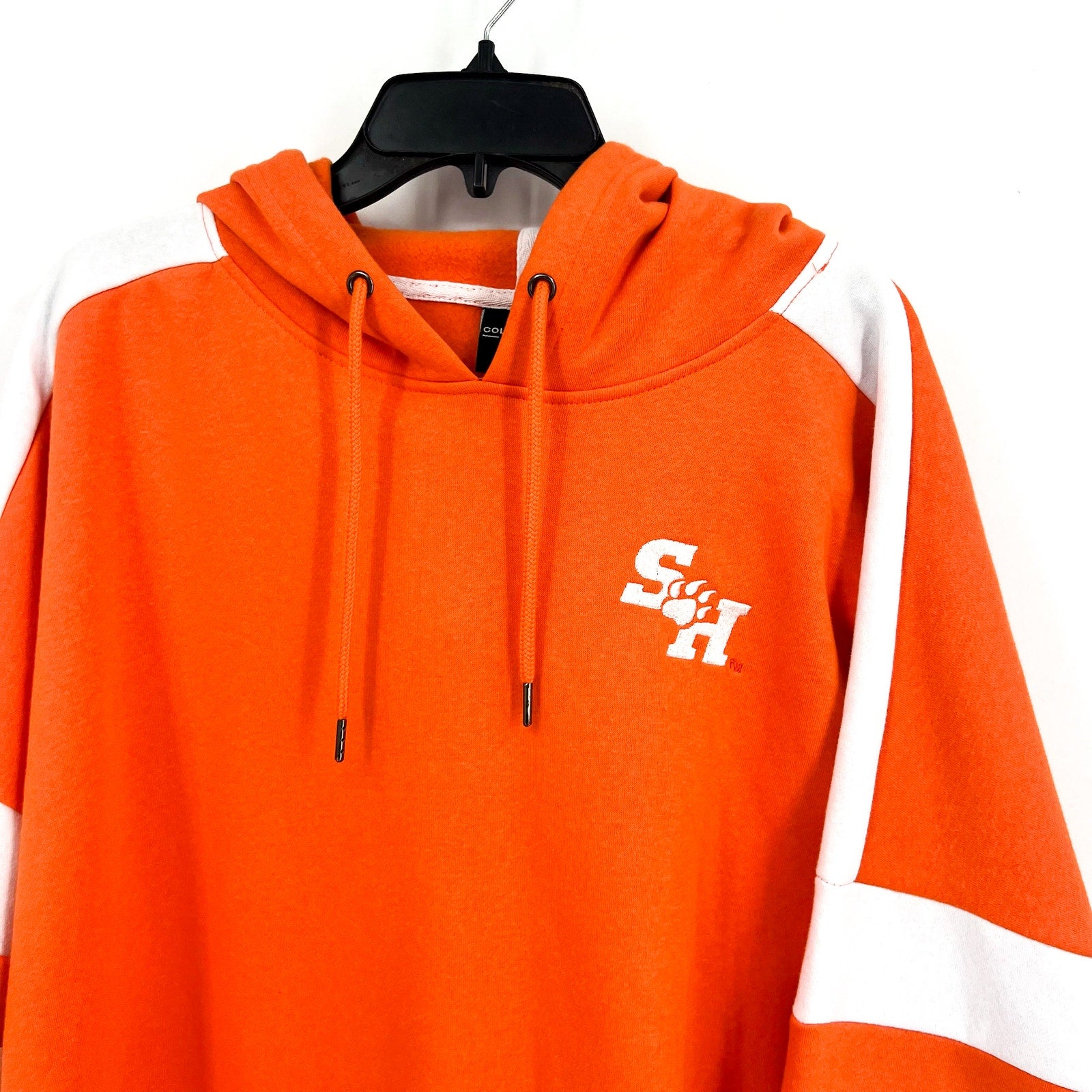 COLOSSEUM Womens Sam Houston State Stripe Pullover Hoodie XL Orange White NWT