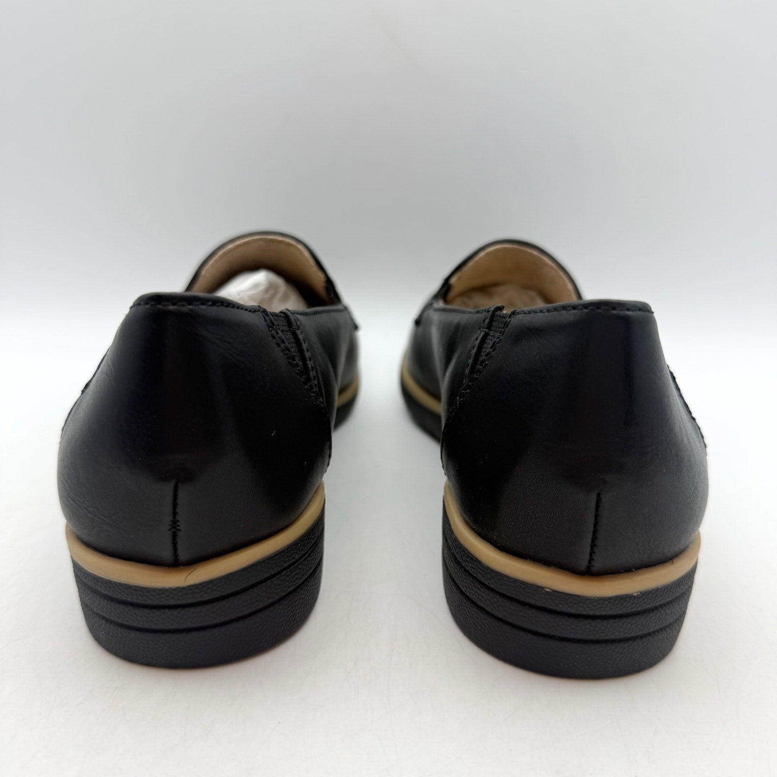 SOUL Naturalizer Womens Idea Moc Loafers US 7 M EU 37 Black Vegan Leather NIB