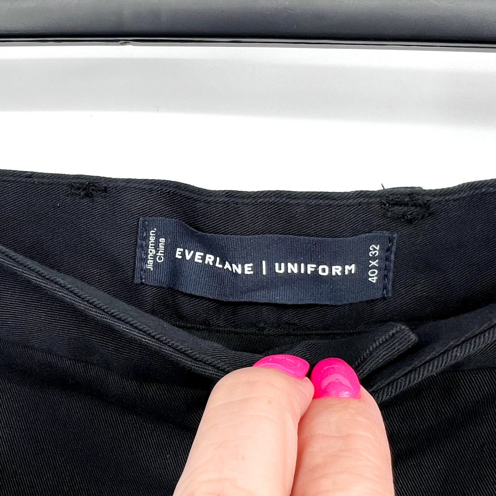 EVERLANE Men's Uniform Performance Chino Pants 40x32 Black Slim Fit NWT