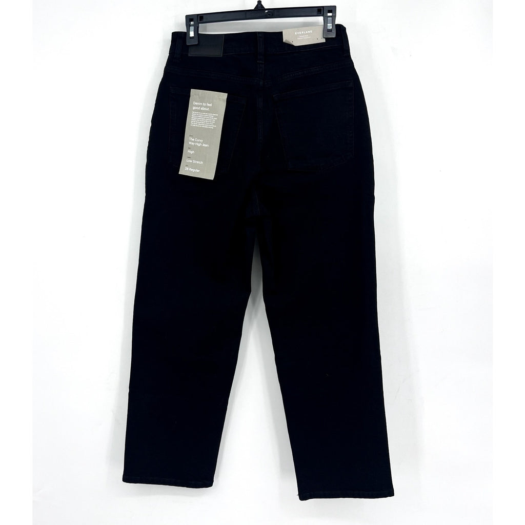 EVERLANE Women's The Curvy Way High Jeans 28x27 US 6 Black Organic Cotton NWT