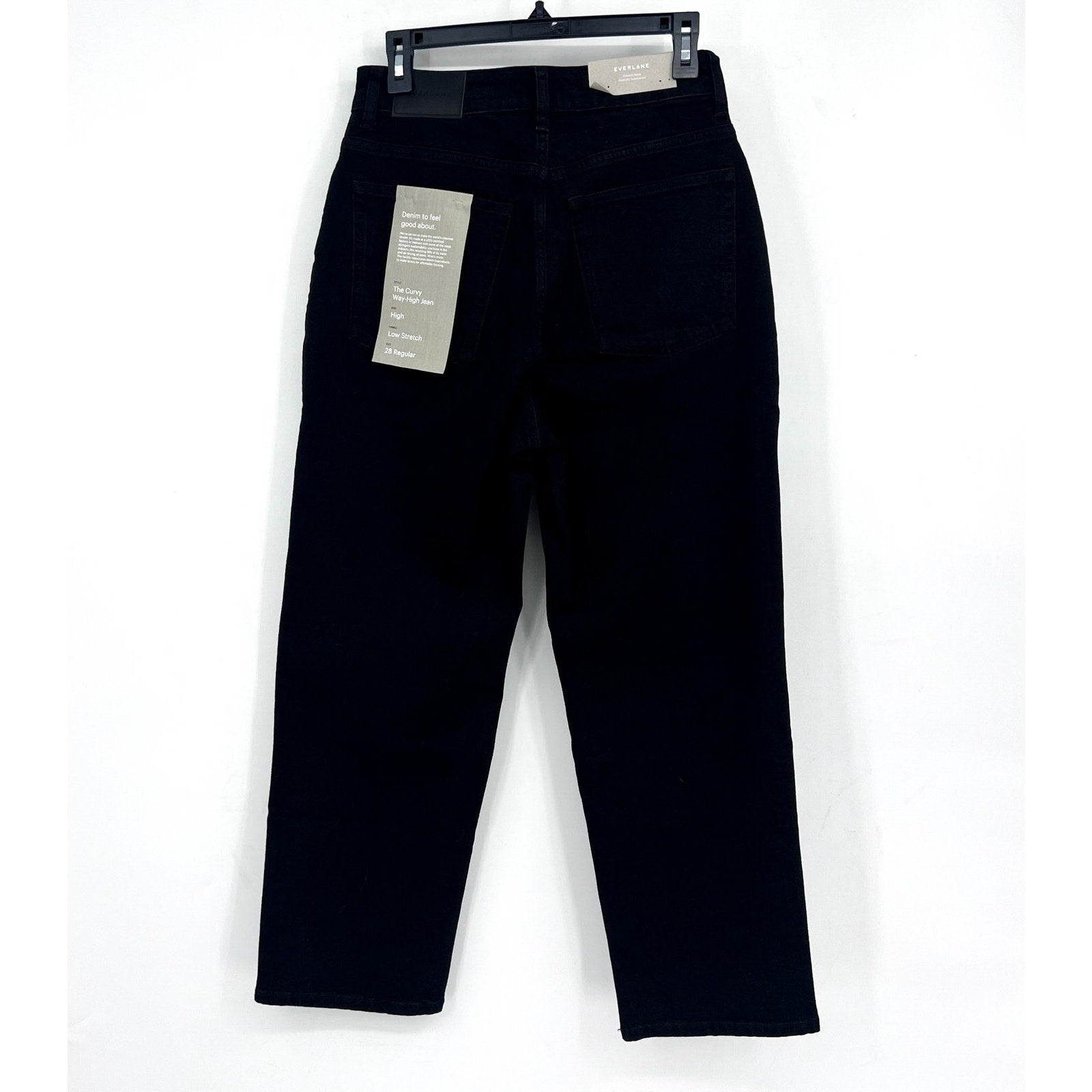 EVERLANE Women's The Curvy Way High Jeans 28x27 US 6 Black Organic Cotton NWT