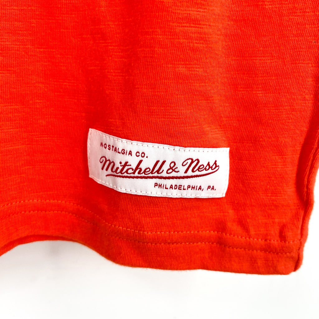 MITCHELL & NESS Mens NCAA Clemson Tigers Embroidered T-Shirt Small Orange NWT