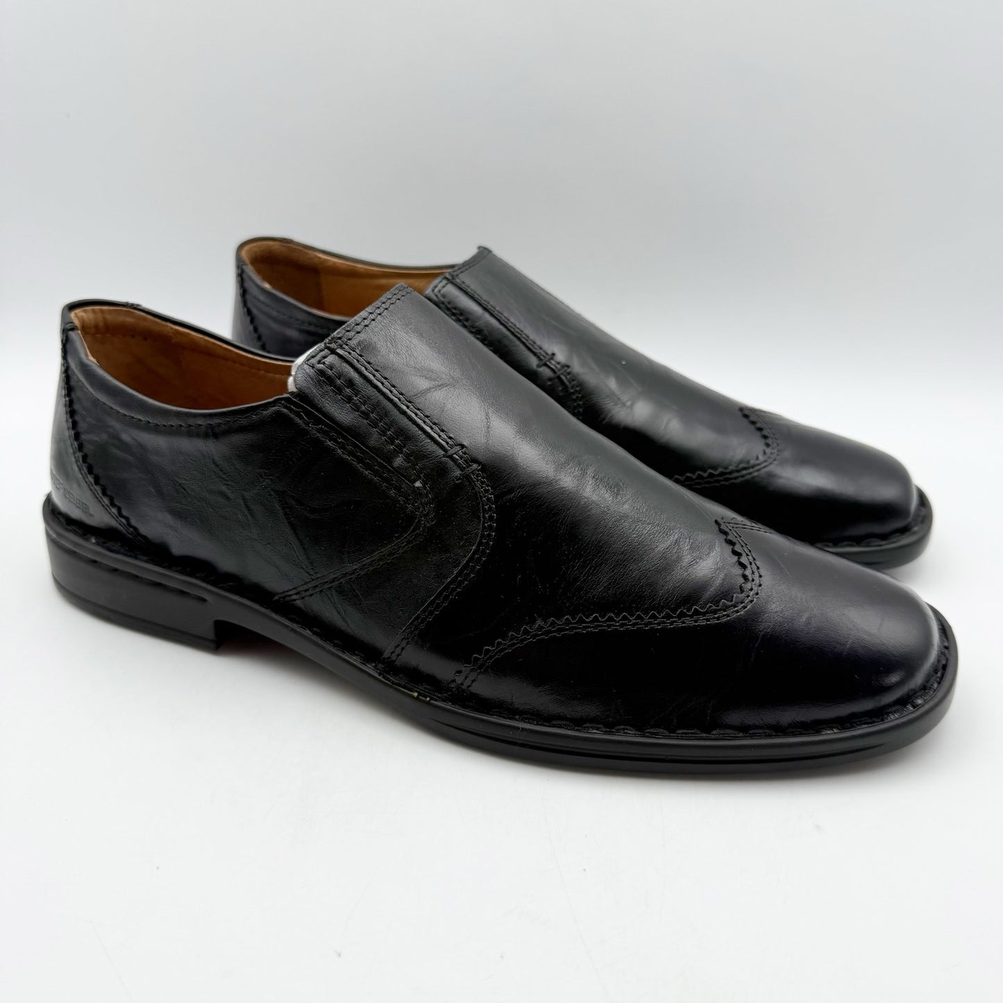 Josef Seibel Mens Douglas Loafers EU 43 US 9.5-10 Black Leather Slip on NWOB