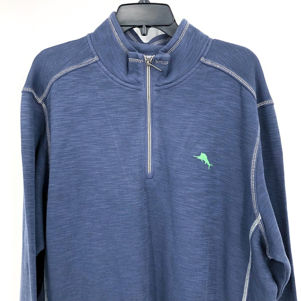 TOMMY BAHAMA Men's Tobago Bay Half Zip Sweatshirt XL Island Navy Blue NWT