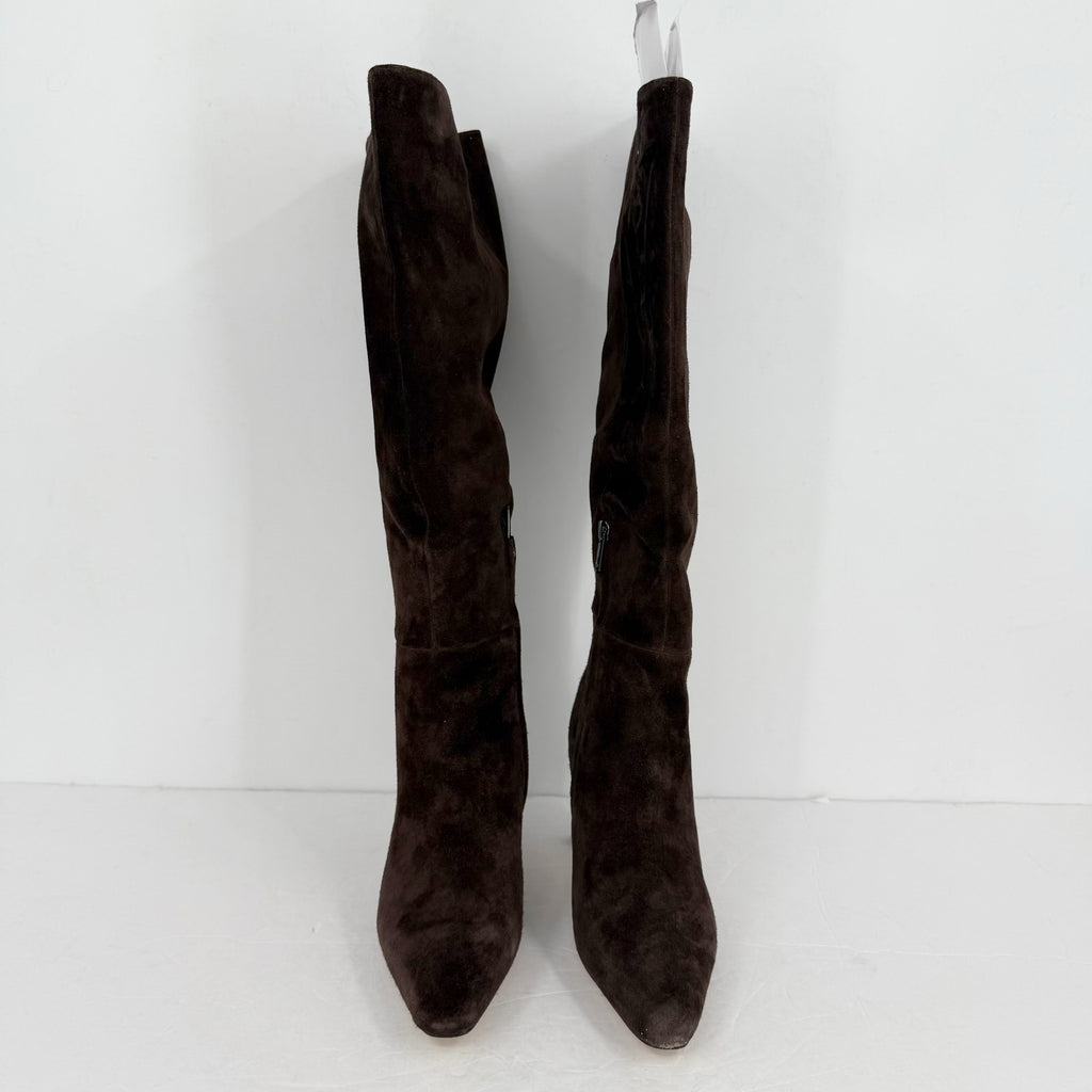 SAM EDELMAN Womens Sylvia Knee High Boots US 10M WIDE CALF Brown Suede NWOB