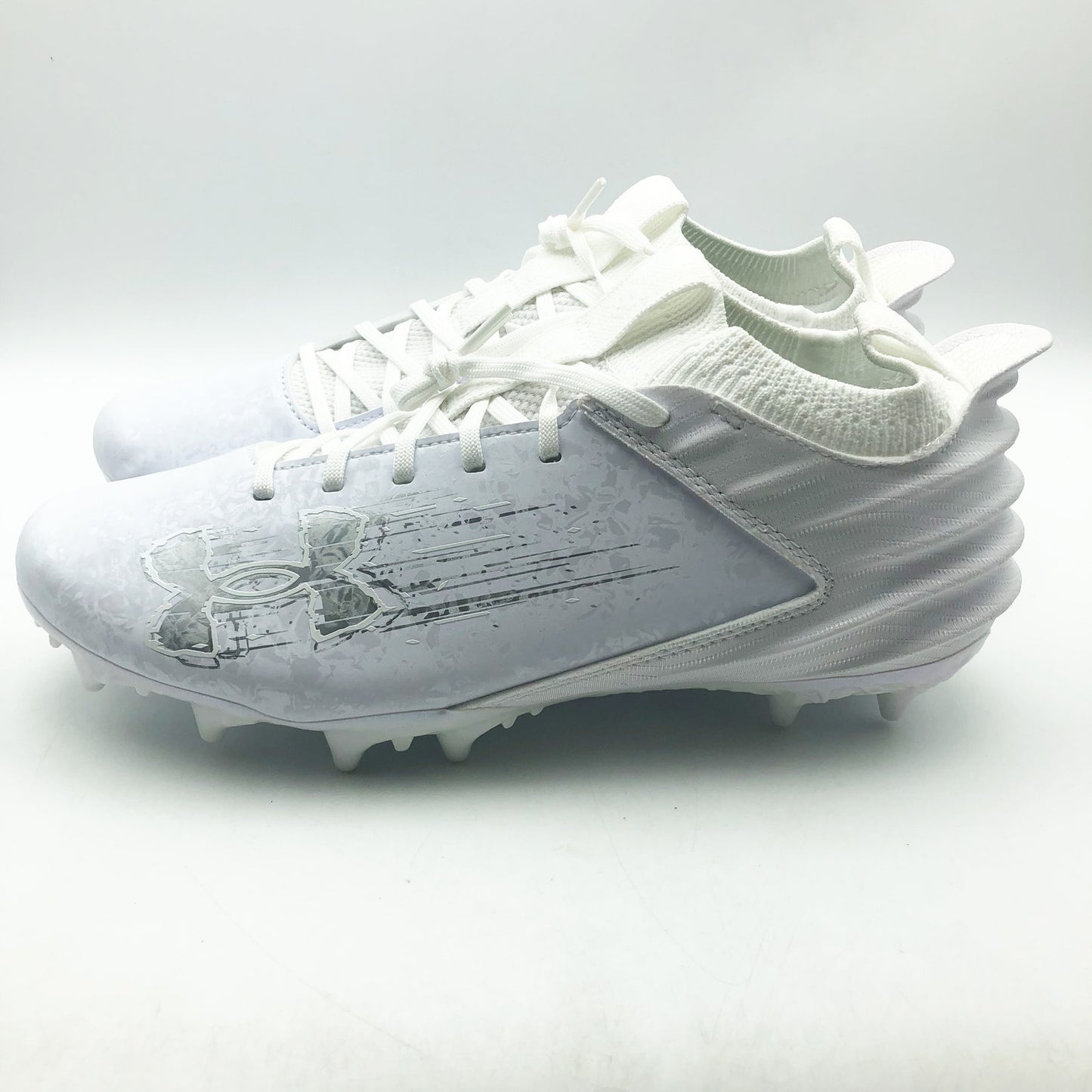 Under Armour Mens Blur 2 MC Suede Molded Football Cleats US 8 White Silver NWOB