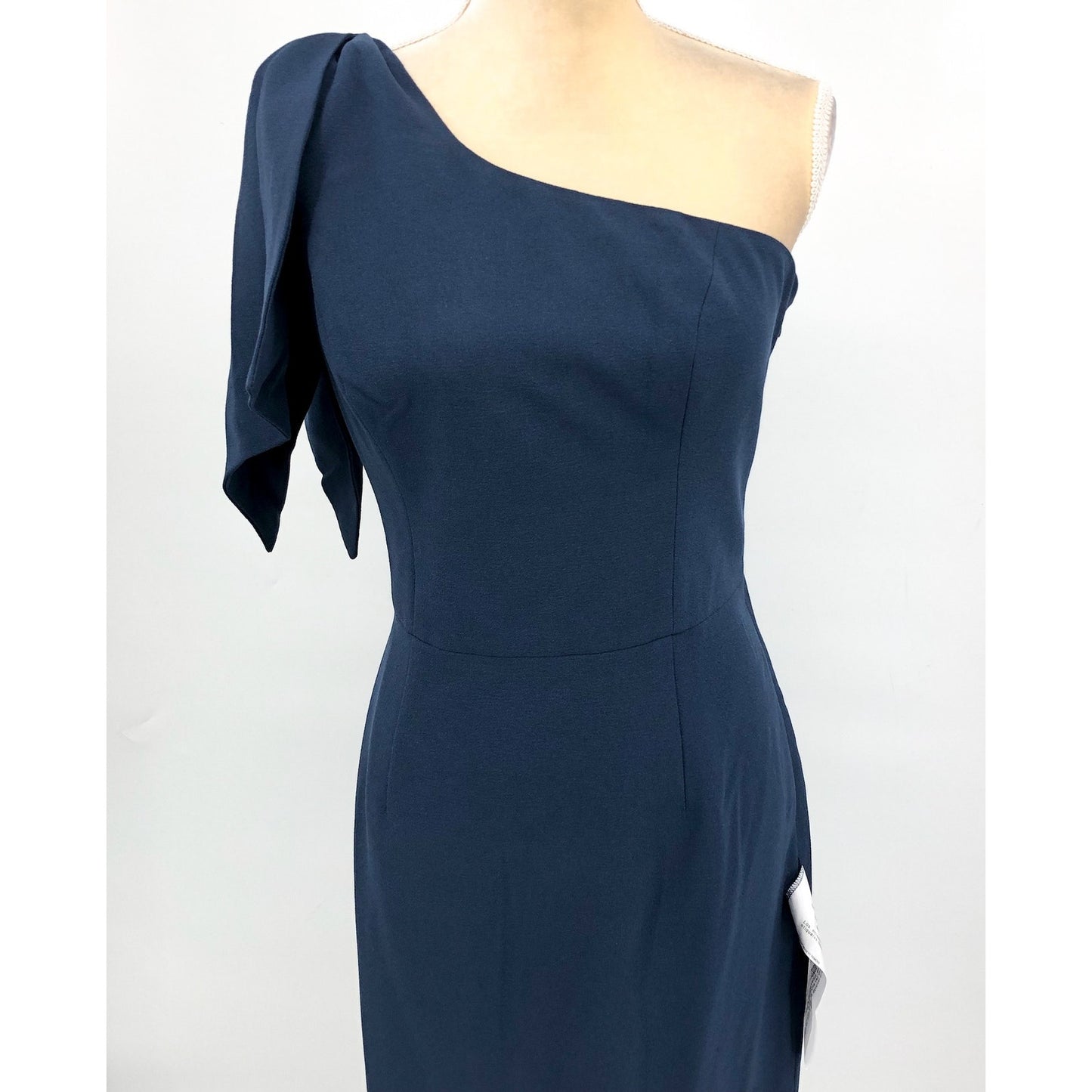 DRESS THE POPULATION Tiffany One Shoulder Sheath Dress Large Midnight Blue NWT