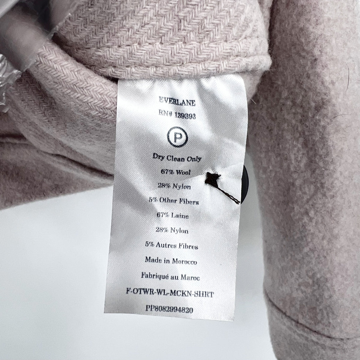 Everlane Womens The Wool Mackinaw Jacket Small Oatmeal Beige NWT