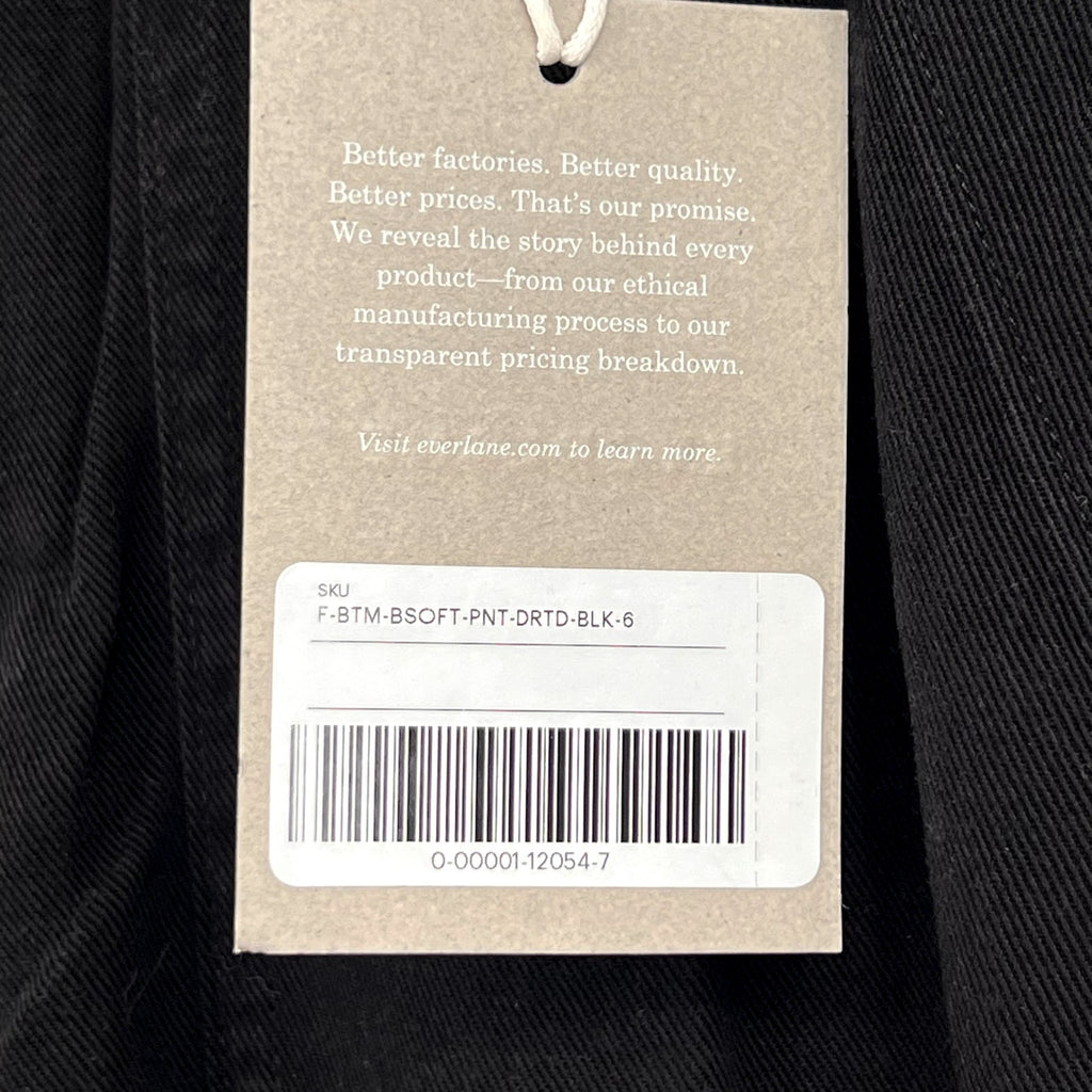 EVERLANE Women's The Utility Pant Size 6 Black Buttersoft Tapered Leg NWT