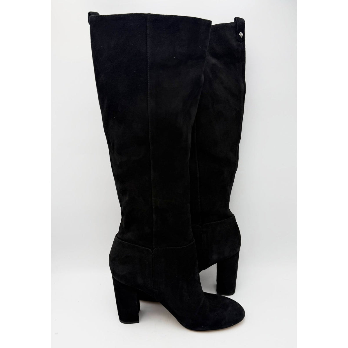 Sam Edelman Womens Caprice Heeled Knee High Boots Size 8.5 Black Suede NWOB