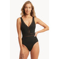 SEA LEVEL SWIM Women's One Piece Swimsuit US SIZE 6 Black Multi-fit Waist NWT