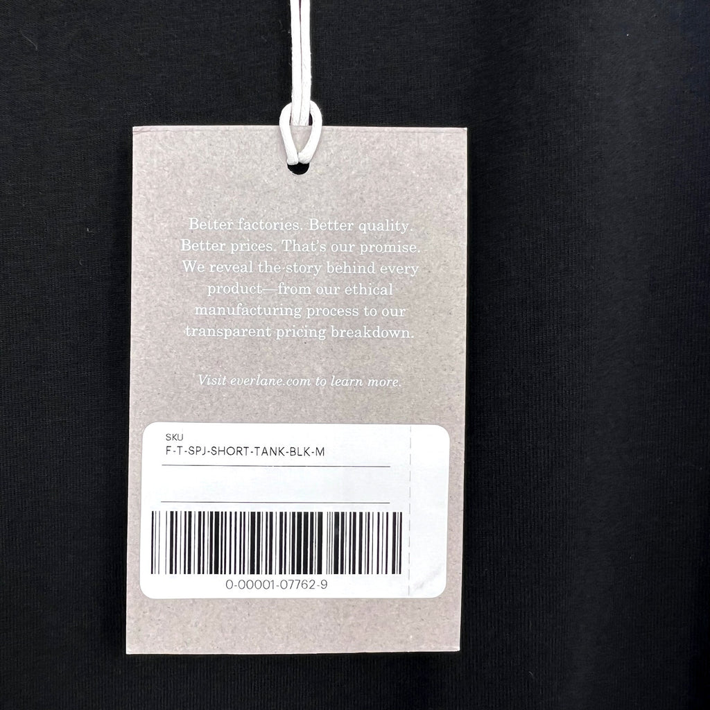 EVERLANE Women's The Supima Form Tank Top Medium Black Sleeveless Crewneck NWT