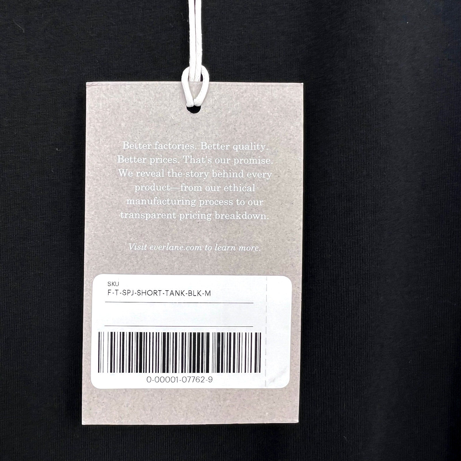 EVERLANE Women's The Supima Form Tank Top Medium Black Sleeveless Crewneck NWT