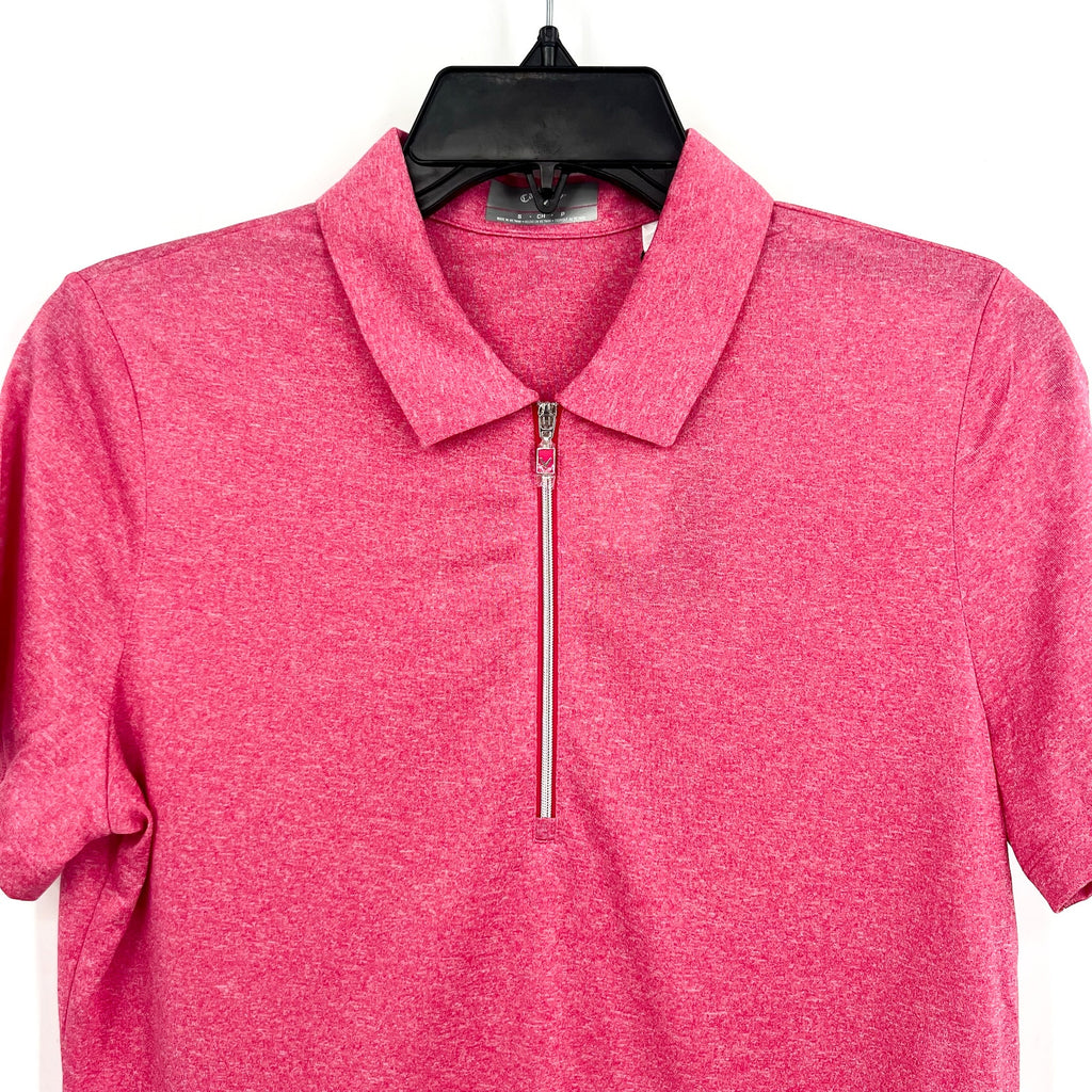 Callaway Womens Golf Polo Shirt Small Pink Quarter Zip Short Sleeve NWT
