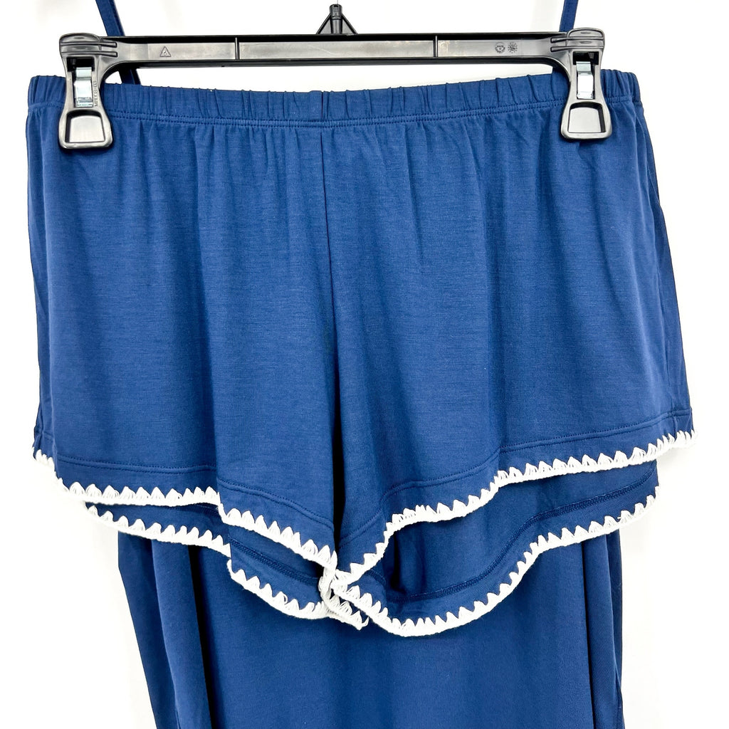 EBERJEY Frida Cami & Shortie Short PJ Set Small Navy Blue Ivory TENCEL Modal NWT