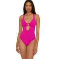 BECCA Marble Canyon One Piece Swimsuit Large Pink Azalea Embellished Ring NWT