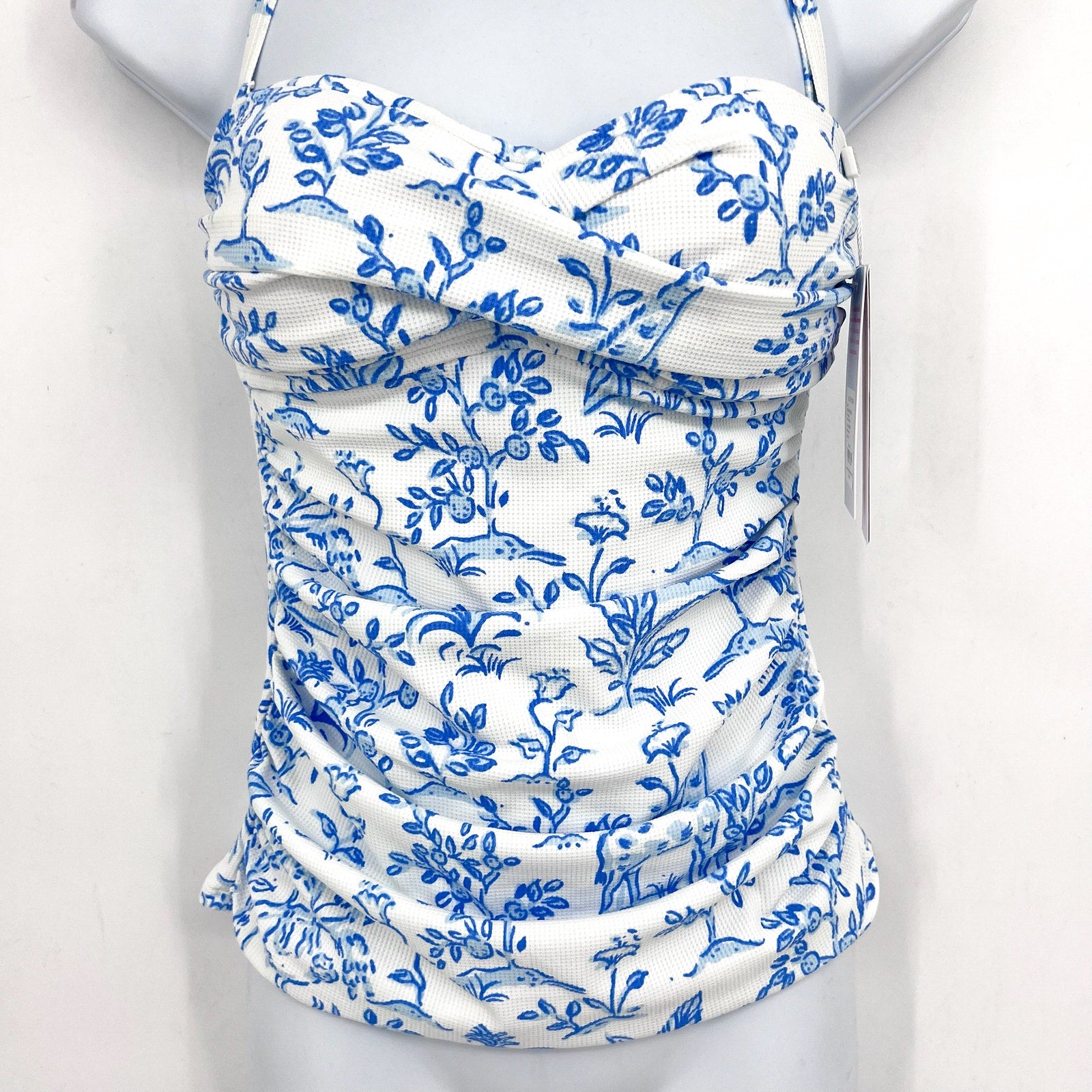 LILLY PULITZER Women's Flamenco Tankini Top Size 2 Resort White Tall Tales NWT