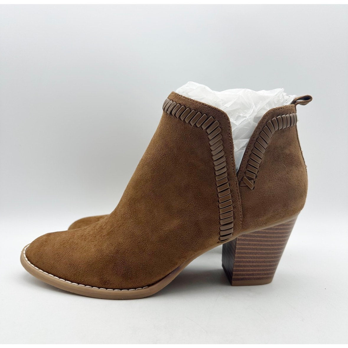Dolce Vita Womens Jace Ankle Booties Size 8.5 Camel Brown Heel Suede NWOB