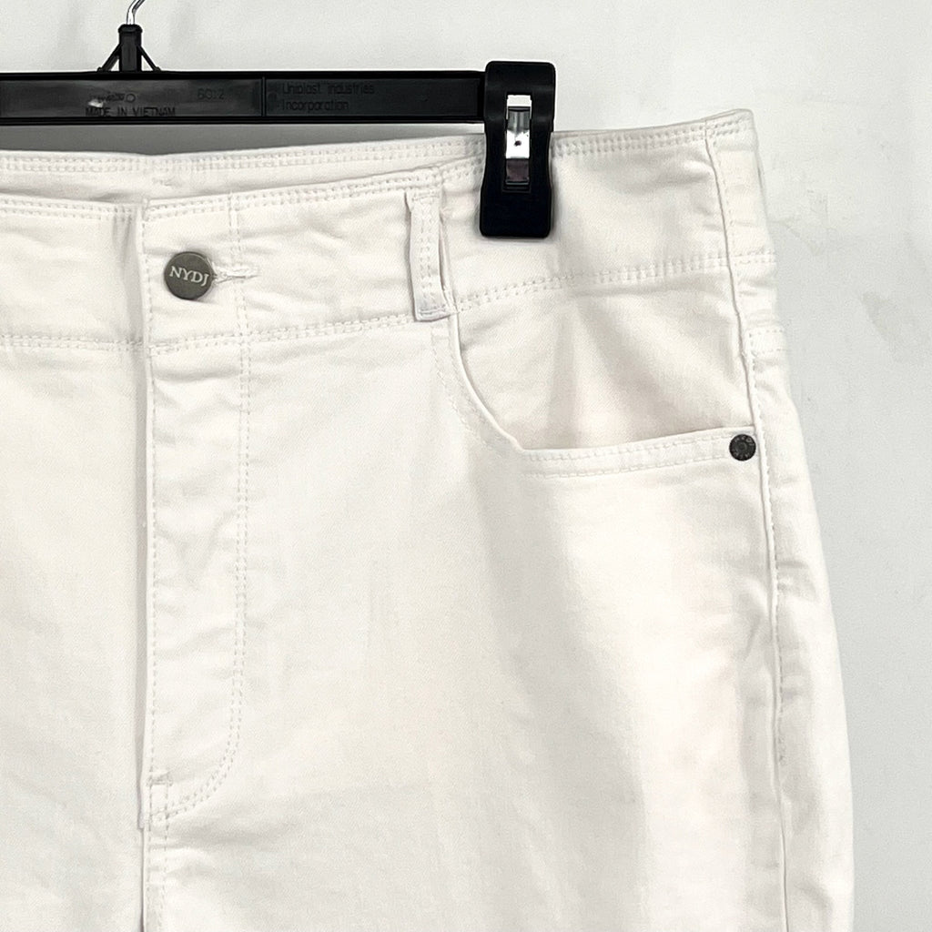 NYDJ Womens Cool Embrace Wide Leg Crop Jeans 14 PETITE Optic White NWT