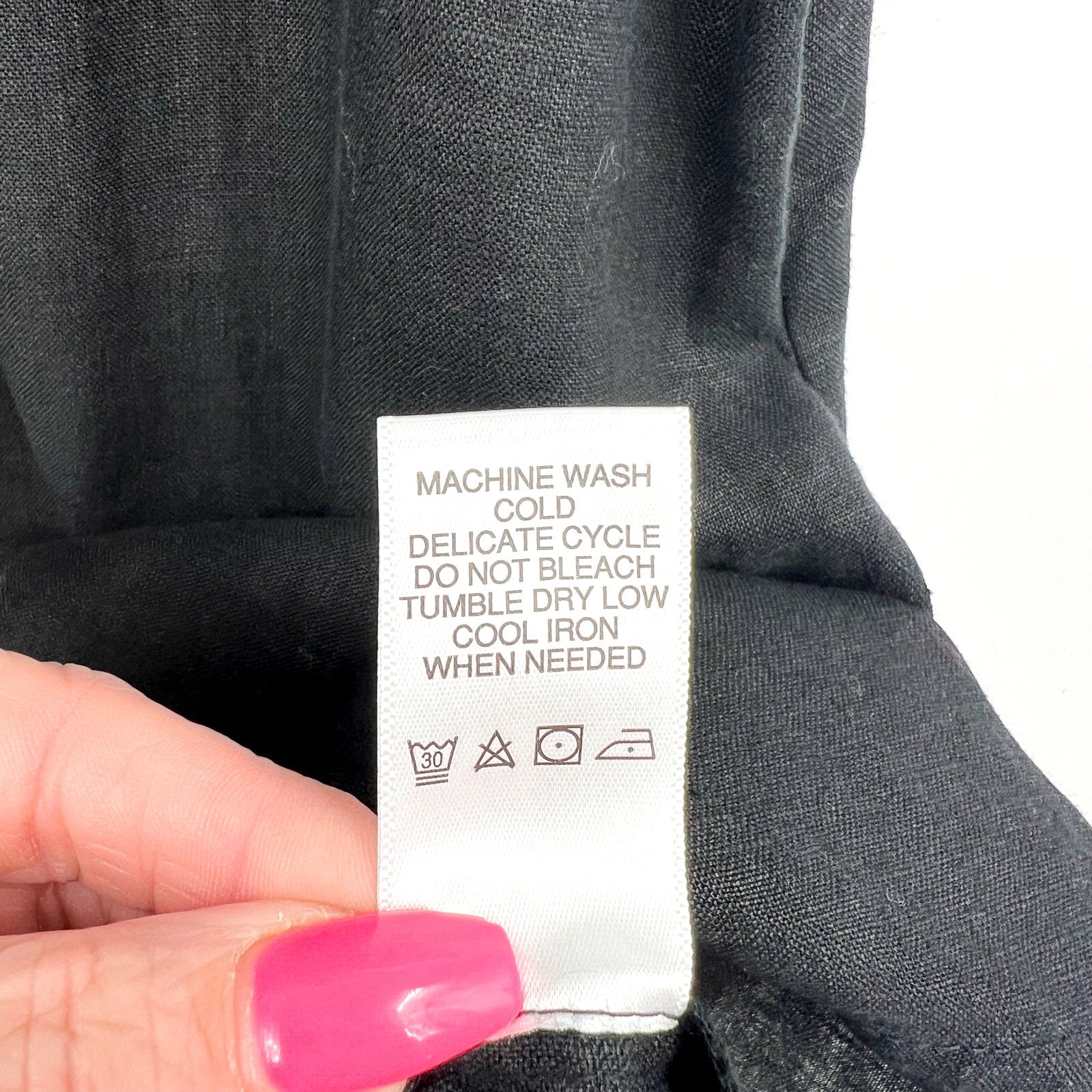 MICHAEL STARS Women's Ola Utility Dress Medium Black Short Sleeve Linen NWT