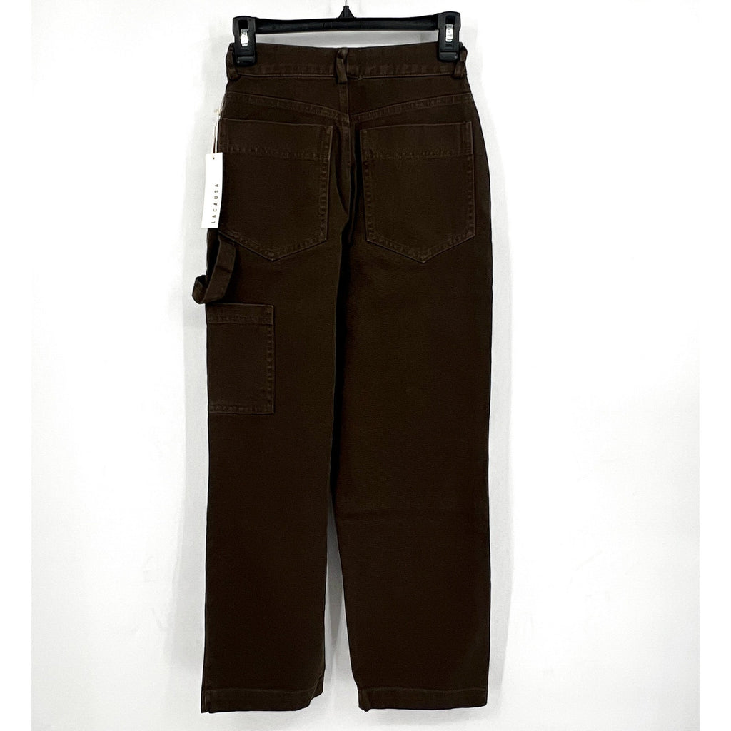 LACAUSA Women's Aiden Trouser Jeans Size 8 Green Brown Nori Wash Mid Rise NWT