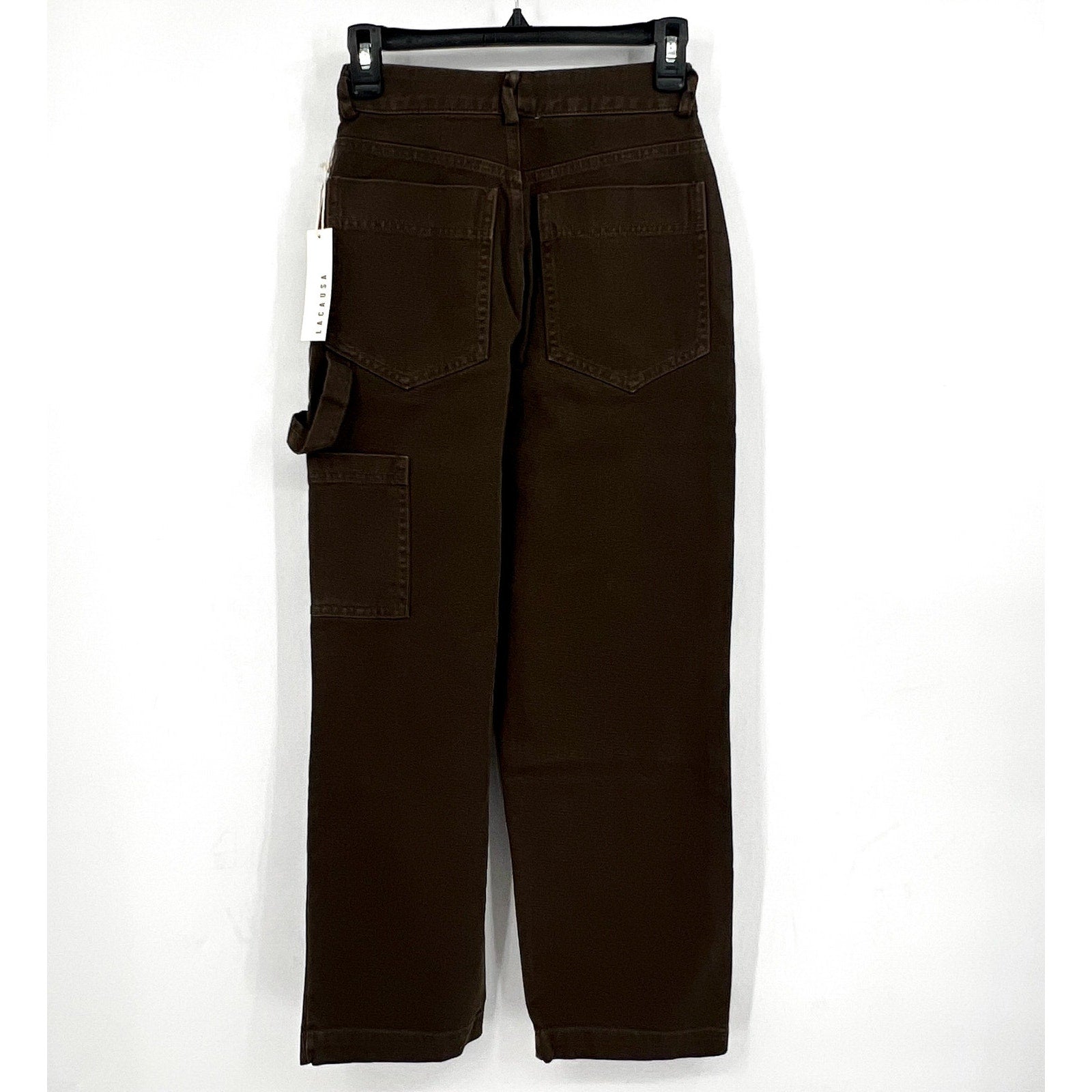 LACAUSA Women's Aiden Trouser Jeans Size 8 Green Brown Nori Wash Mid Rise NWT