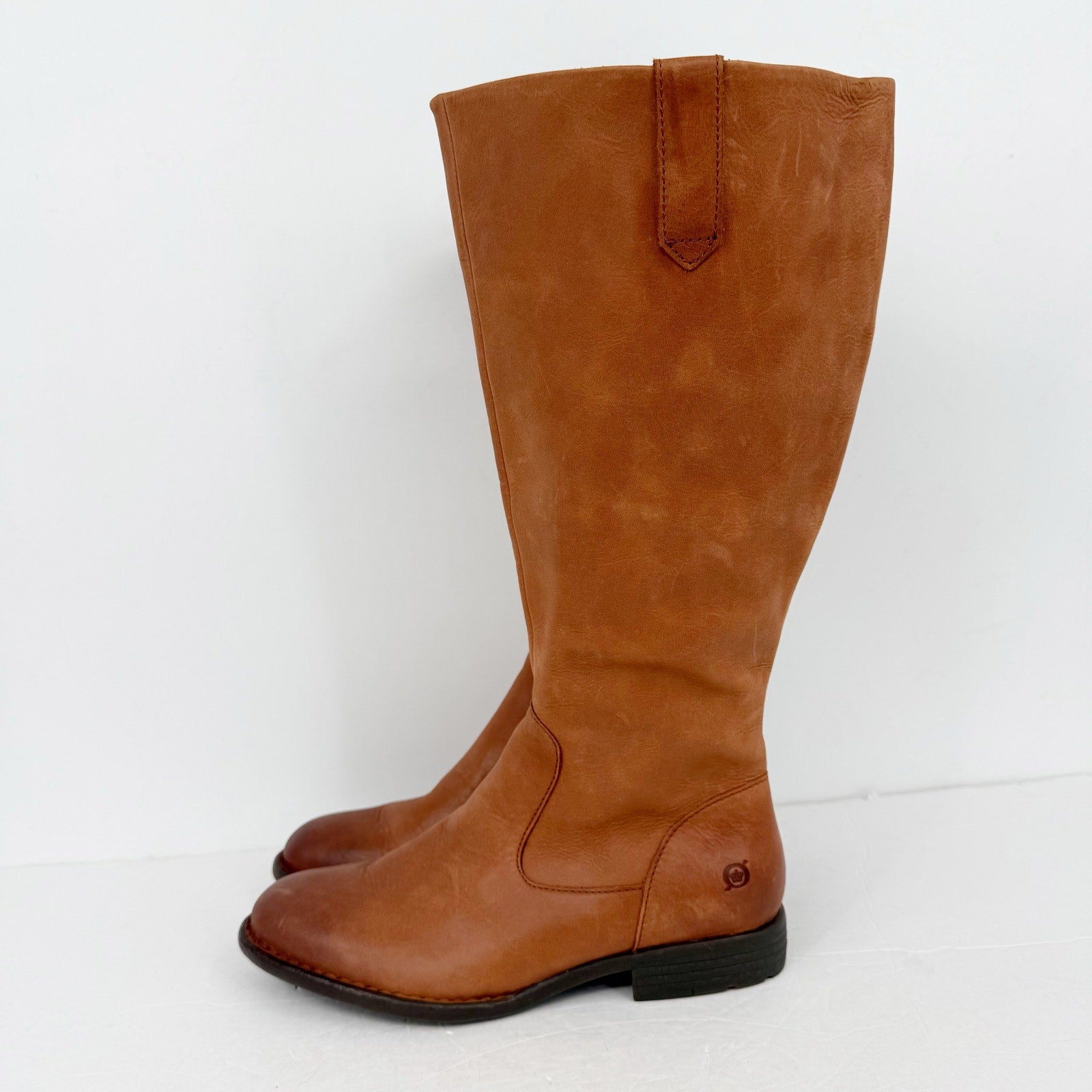 Born Womens Shaunie Knee High Boots US 7.5 M Brown Leather NIB