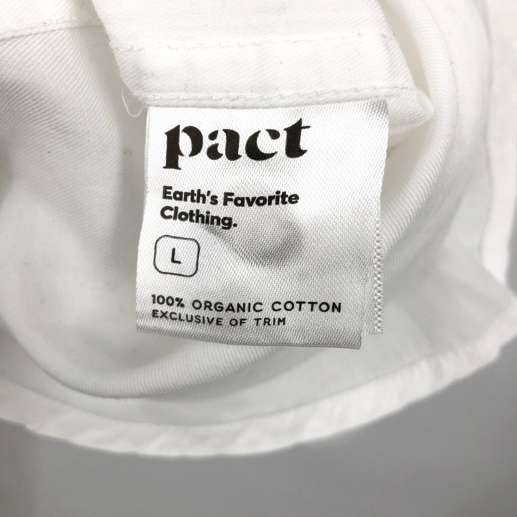 PACT Women's Sunset Lightweight Cotton Shirt Large White Button-Down NWT