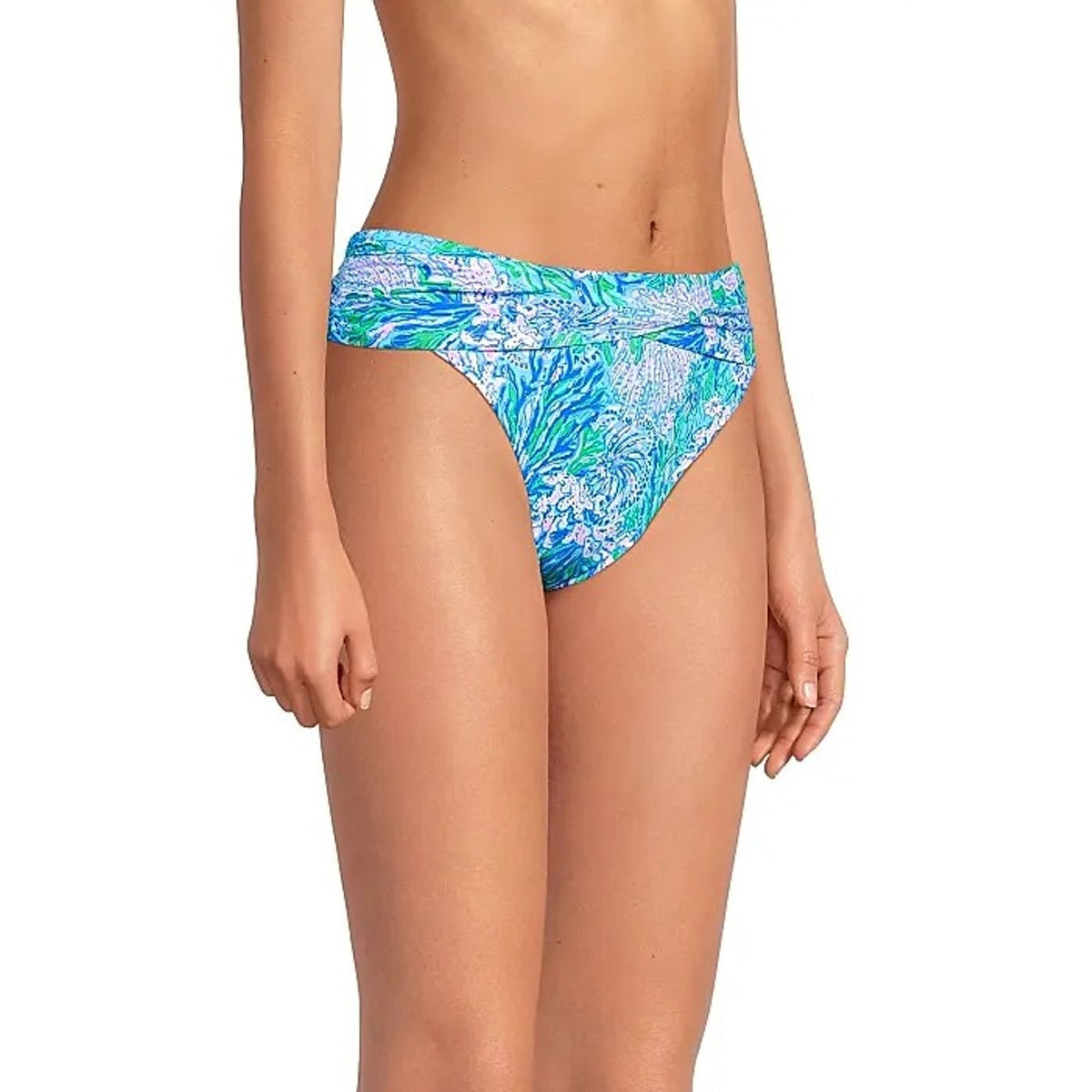 LILLY PULITZER Lagoon Twisted Hipster Bikini Bottom US 4 Blue Las Olas Aqua NWT