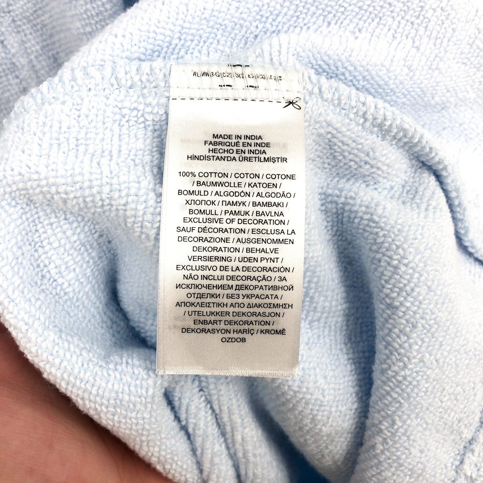 LAUREN RALPH LAUREN Greenwich Bath Robe Small Estate Blue Woven Terry NWT