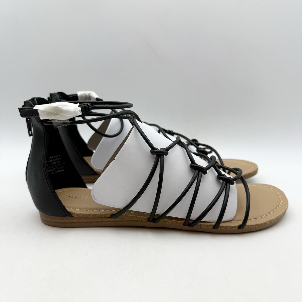 Sun + Stone Womens Okenaa Strappy Gladiator Sandals US 5 M Black NIB