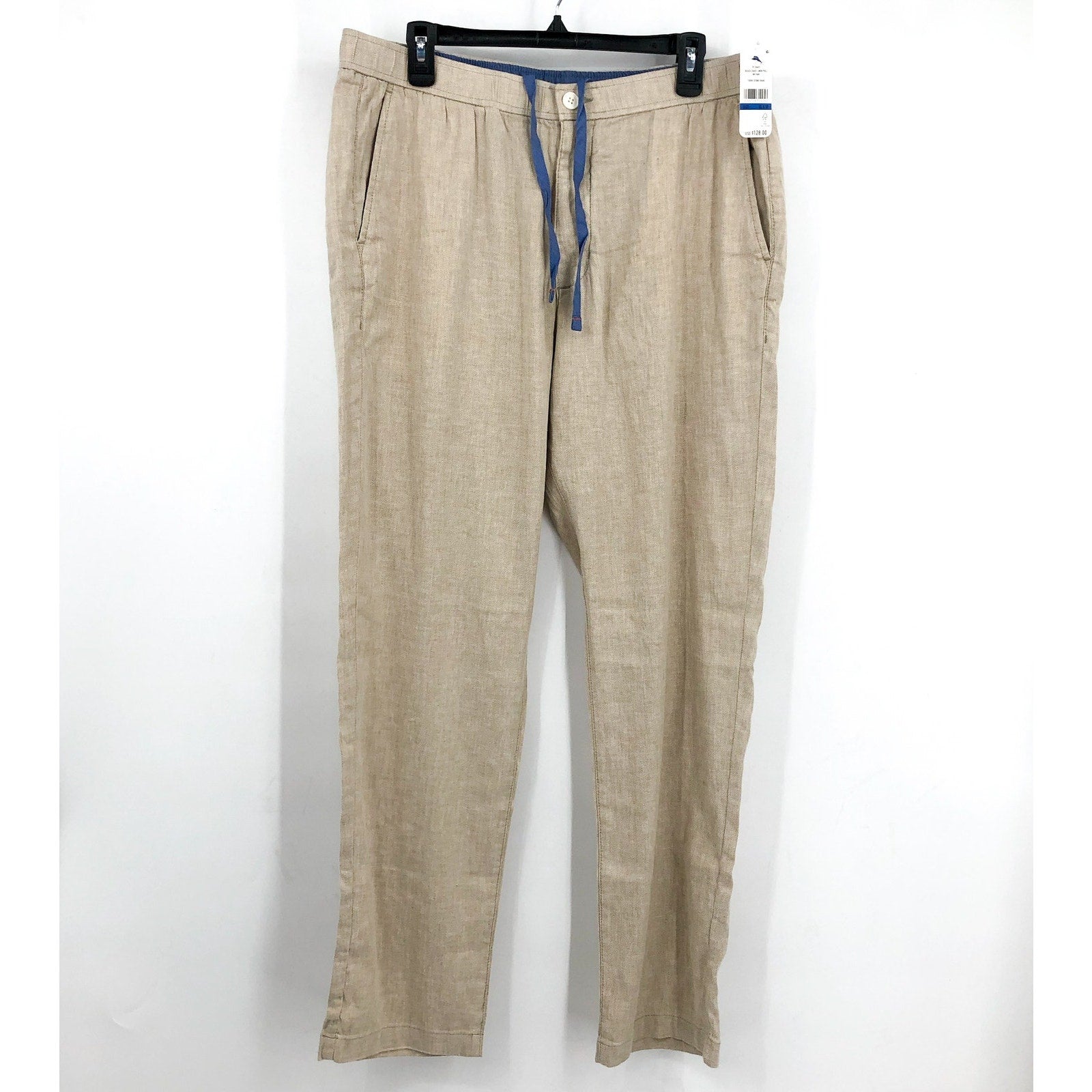 TOMMY BAHAMA Men's Beach Coast Linen Pants XL Stone Khaki 32" Inseam NWT
