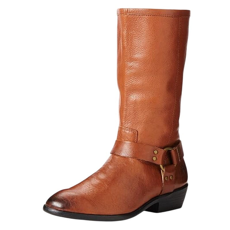 FRYE Kids Phillip Harness Tall Boots US 3.5 Brown Leather NWOB