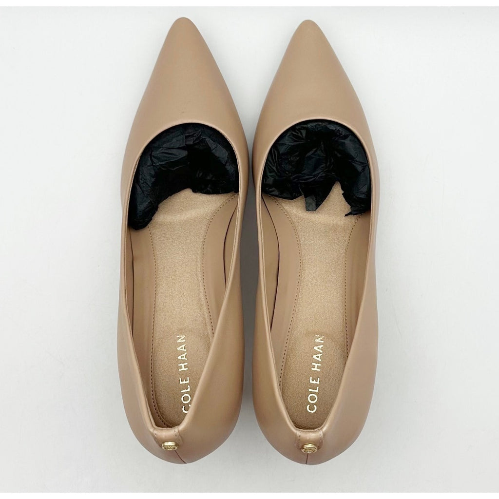 Cole Haan Womens Go-to Park Pump Size 7.5 EU 38 Tan Nude Leather 65 mm Heels NIB