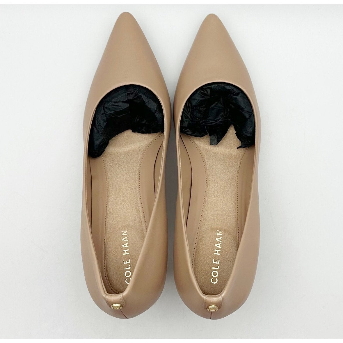 Cole Haan Womens Go-to Park Pump Size 7.5 EU 38 Tan Nude Leather 65 mm Heels NIB