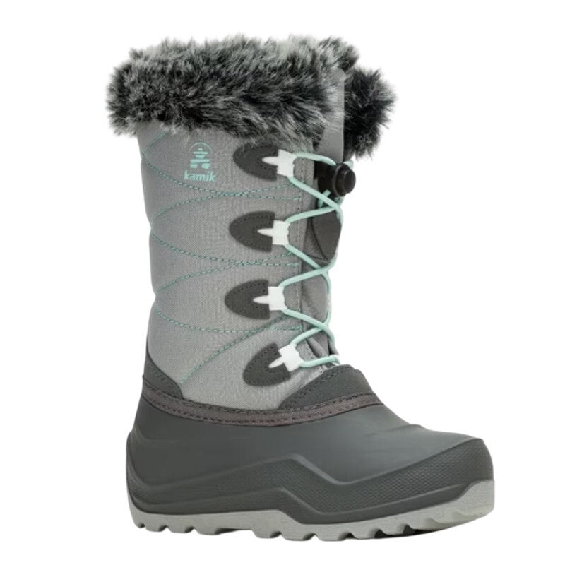 Kamik Big Kids SNOWANGEL Boots Size 7 EU 39 Grey Blue Insulated Waterproof NIB
