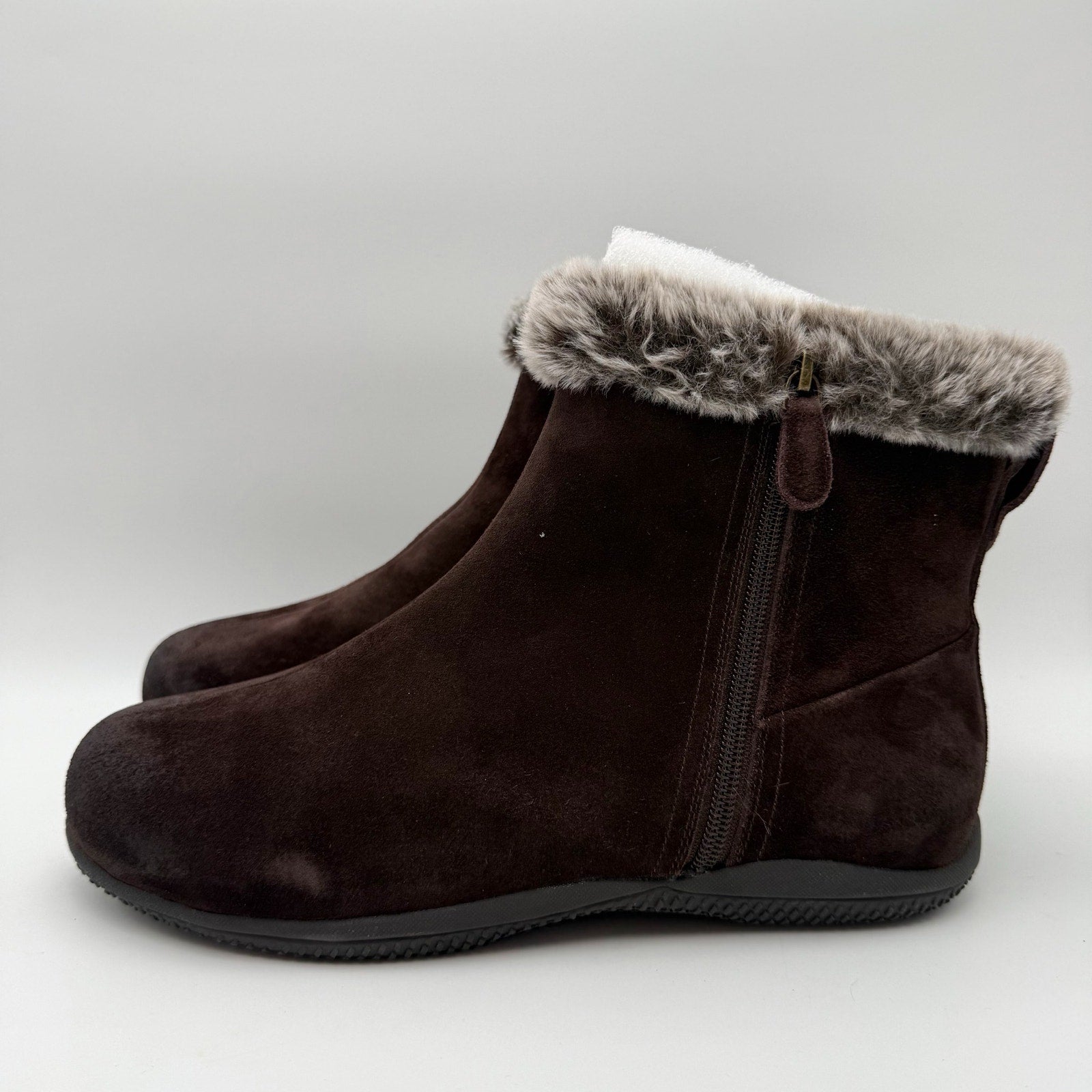 SoftWalk Womens Helena Winter Ankle Boots US 10 WW Brown Suede NIB