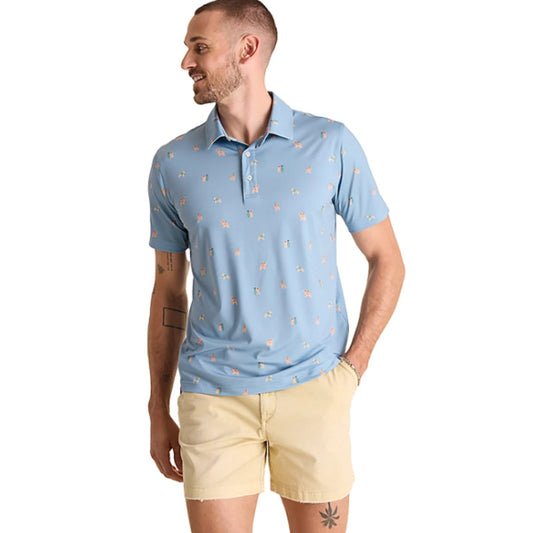 CHUBBIES Mens Performance Polo Small Light Blue Barkin' Up The Wrong Tree NWT