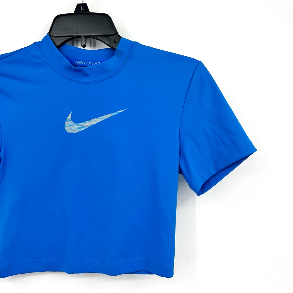 NIKE PRO Women's Dri-FIT Short-Sleeve Cropped Top XS Royal Blue Tshirt NWT
