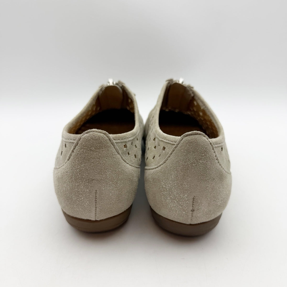 Gabor Womens 84.164 Hovercraft Flats Shoes US 6 UK 3.5 Grey Nubuck Leather NWOB