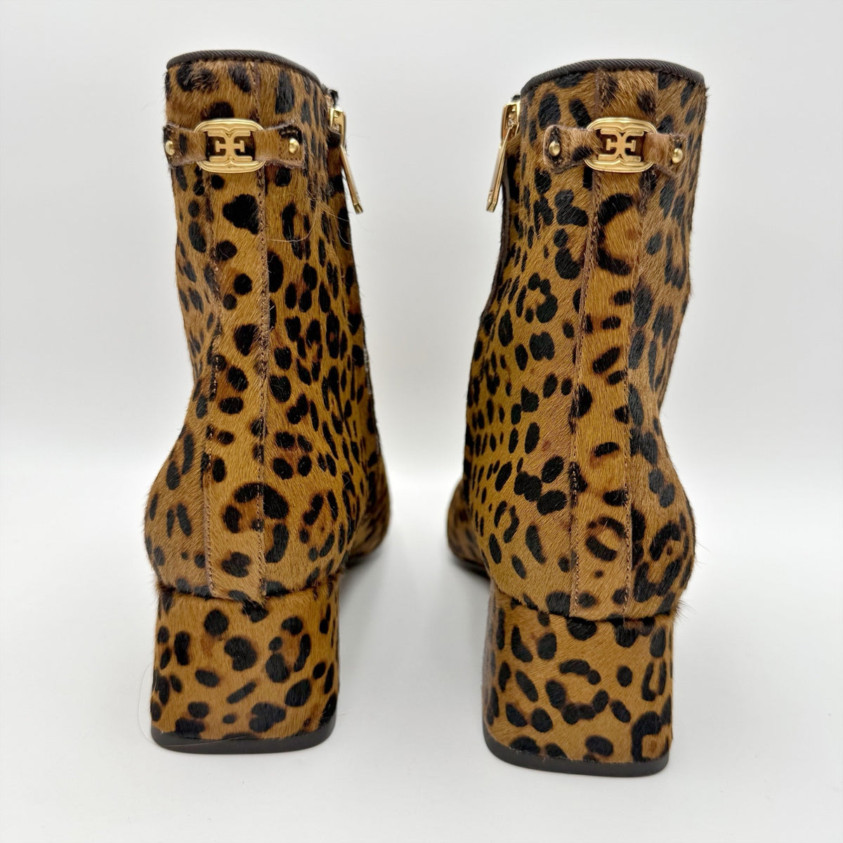 Sam Edelman Womens Paige 2 Ankle Booties Size 8.5 M Leopard Print Leather NWOB