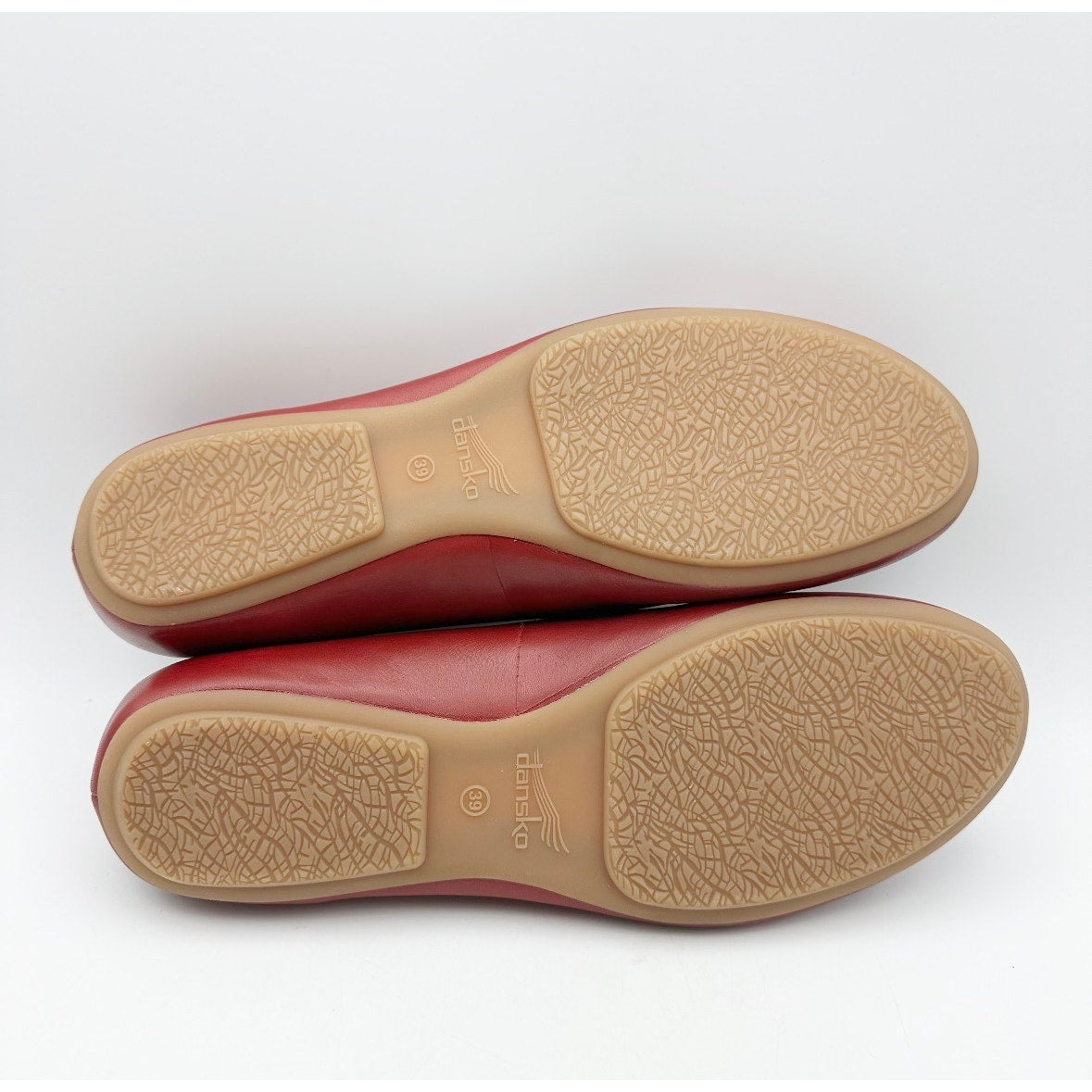 Dansko Womens Mollie Ballerina Flats EU 39 Size 8.5-9 Cherry Red Leather NWOB