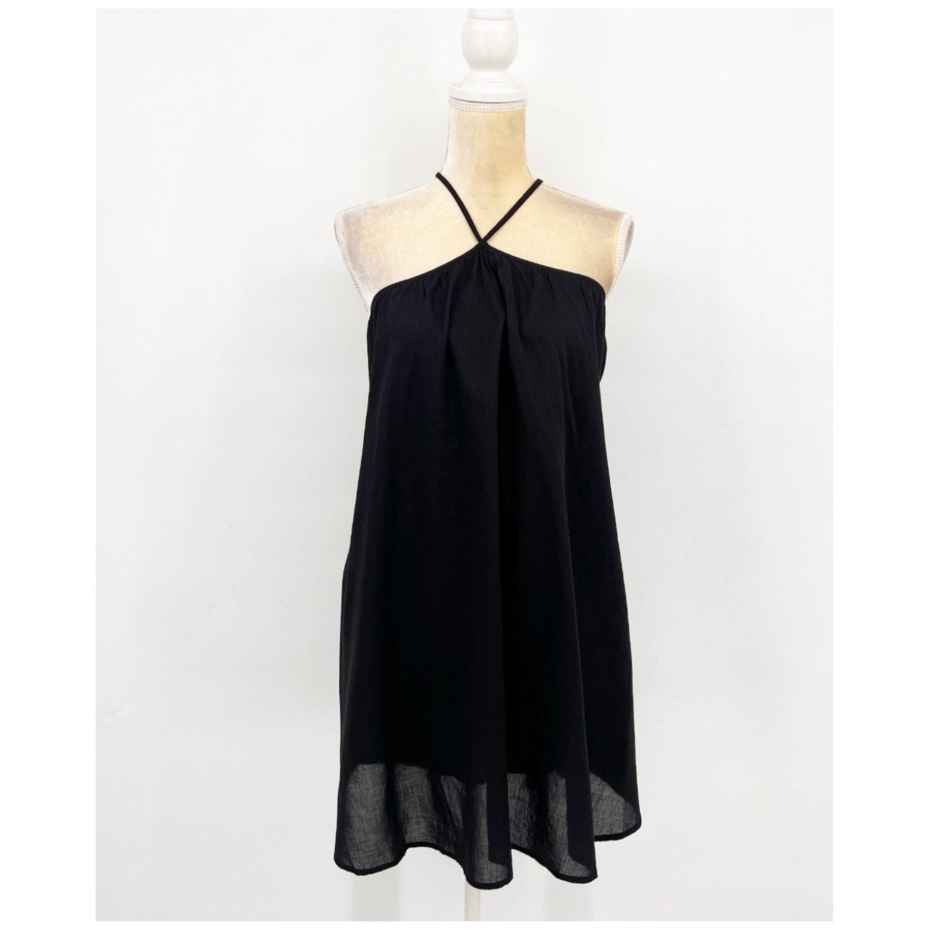 SEAFOLLY Womens Garden Party Fleur Halter Mini Dress Size US 6 Black A-Line NWT