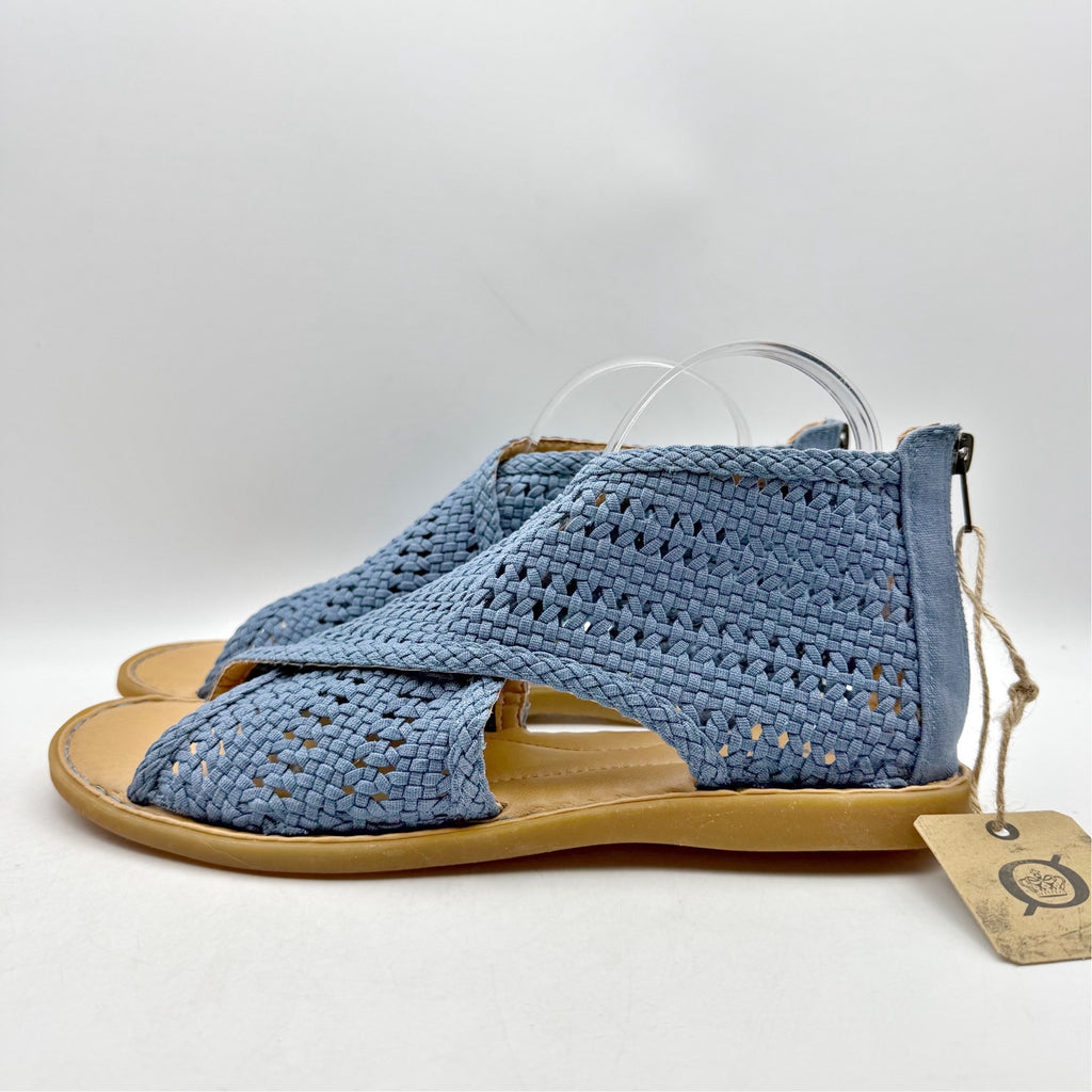 Born Womens Iwa Mac Cross-Front Sandals US 11 M EU 41.5 Blue Fabric NWOB